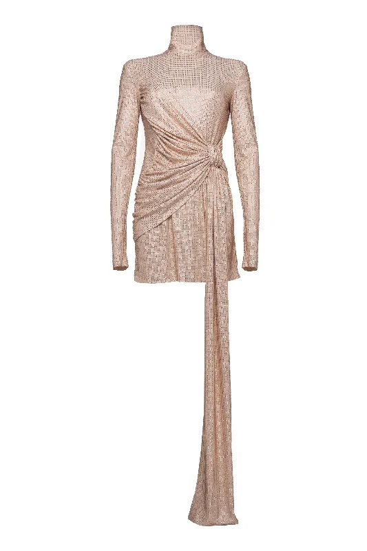 Mini Dress With Drapery On The Waist Trendy Tulle Mini Dress