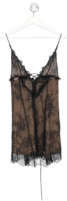 NBD Black Lace Mini Dress UK S