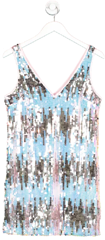 New Look Metallic Sequin Mini Dress UK 6