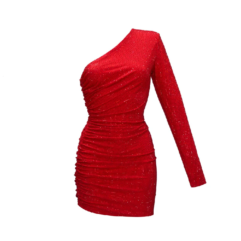 Crystal Mini Dress Comfortable Linen Mini Dress