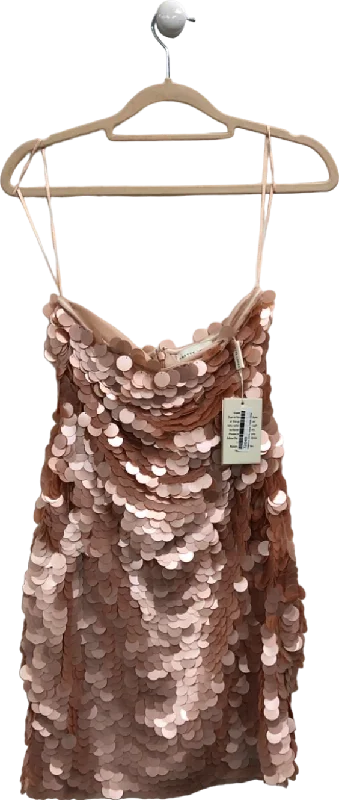 Pretty Lavish Rose Gold Sequin Mini Dress UK 6