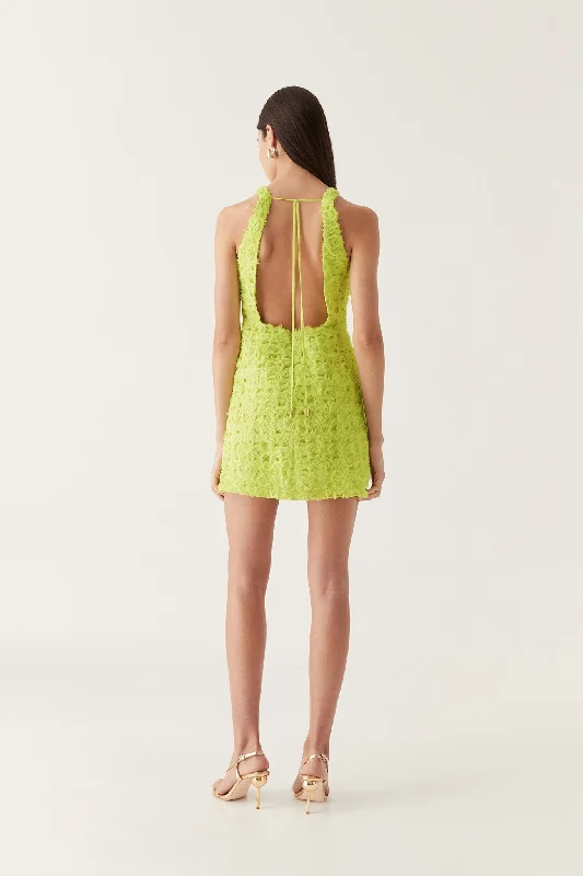 Quintette Textured Mini Dress Casual V-Neck Mini Dress