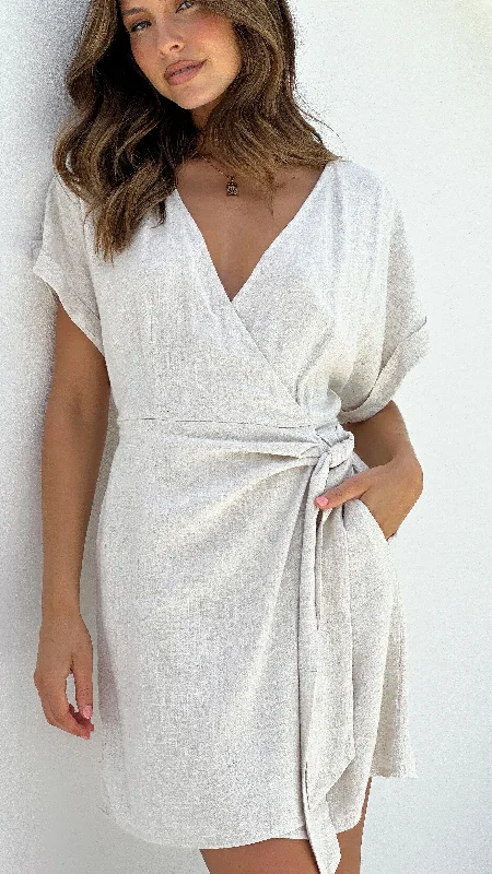 Rae Mini Dress - Natural Cozy A-Line Mini Dress