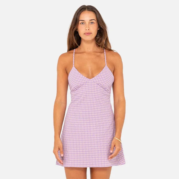 Rusty Checked Out Mini Dress - Purple Nights