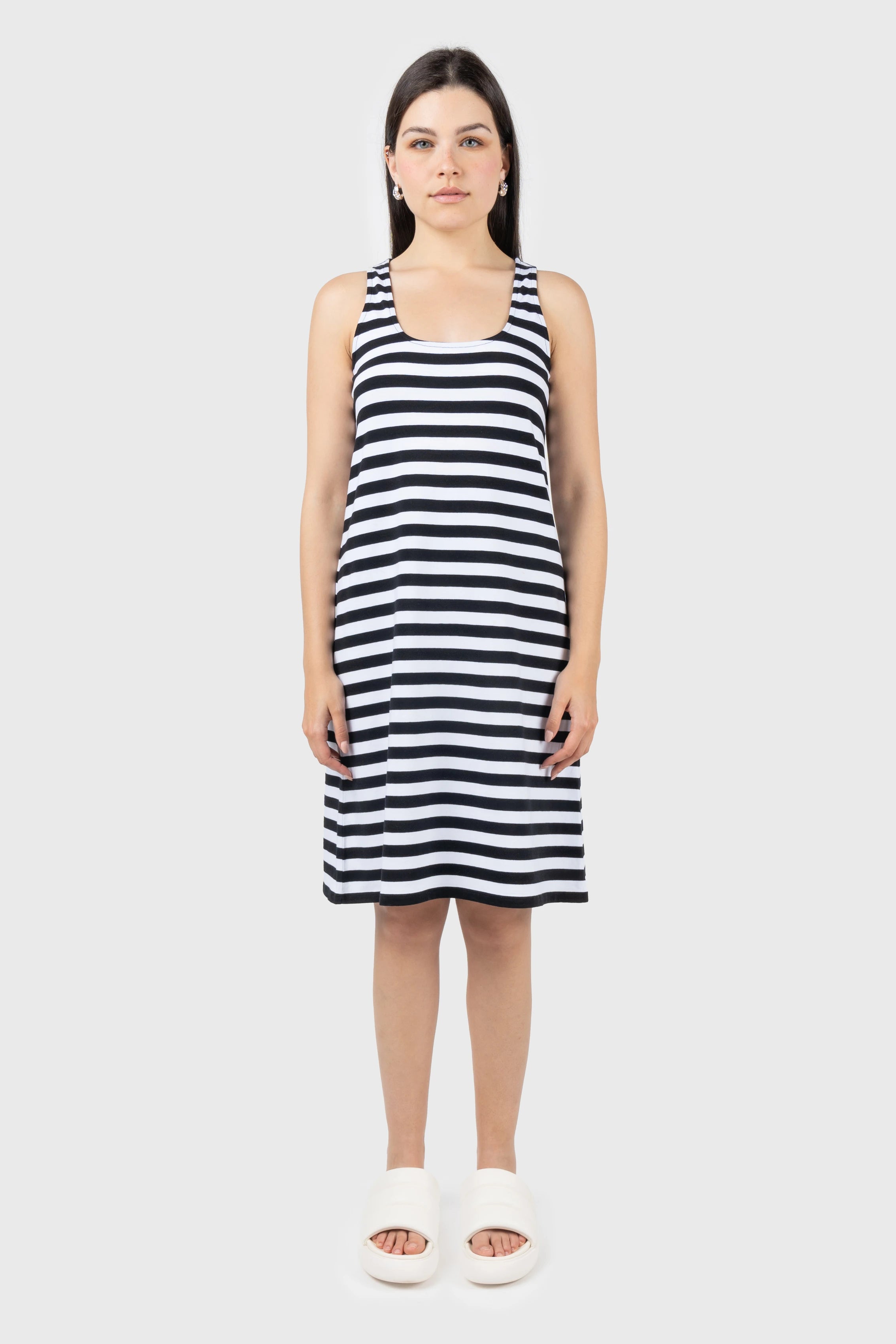 Scoop Neck Swing Mini Dress Comfortable Wrap Mini Dress