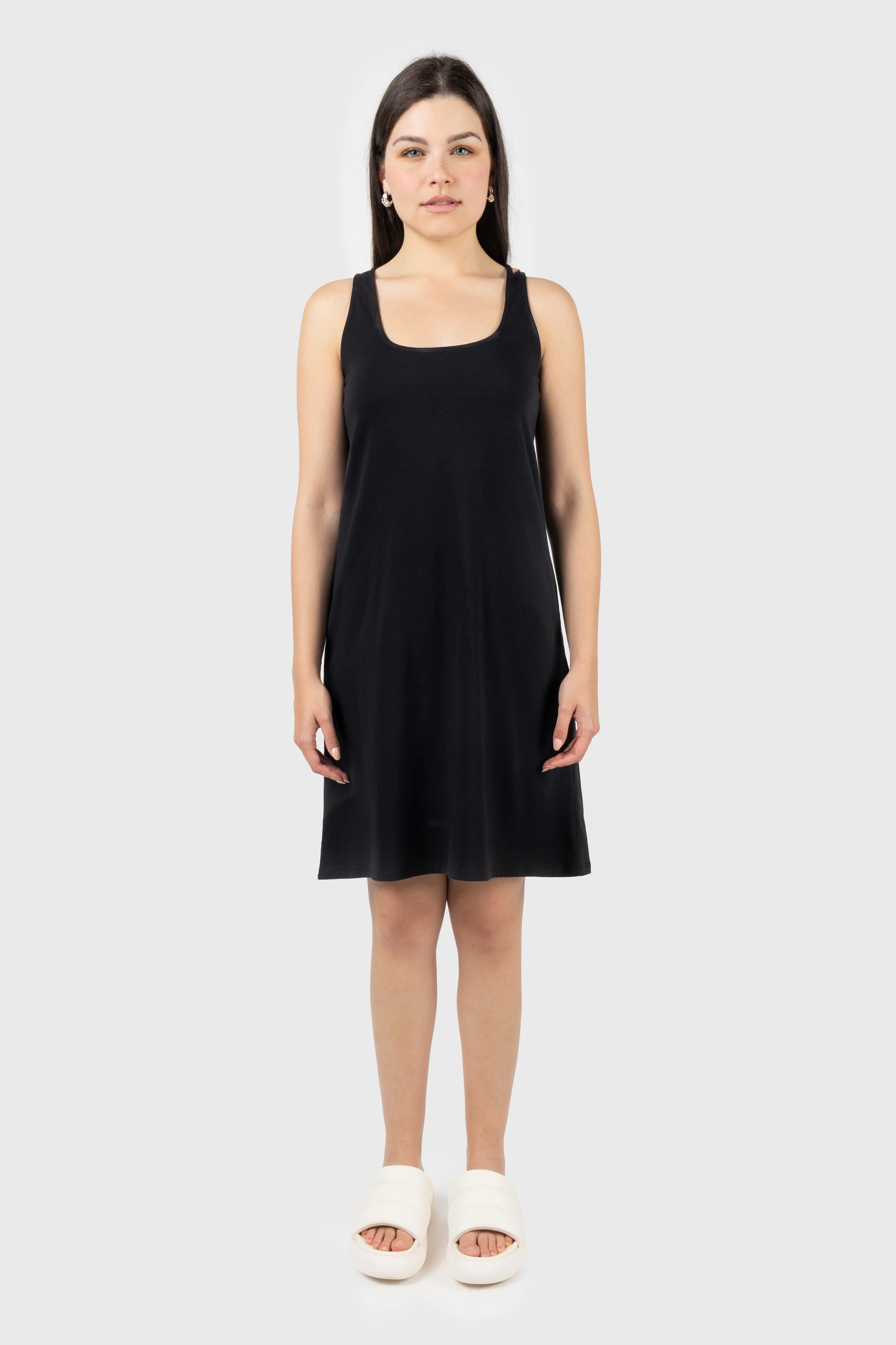 Scoop Neck Swing Mini Dress Stylish Short Sleeve Mini Dress