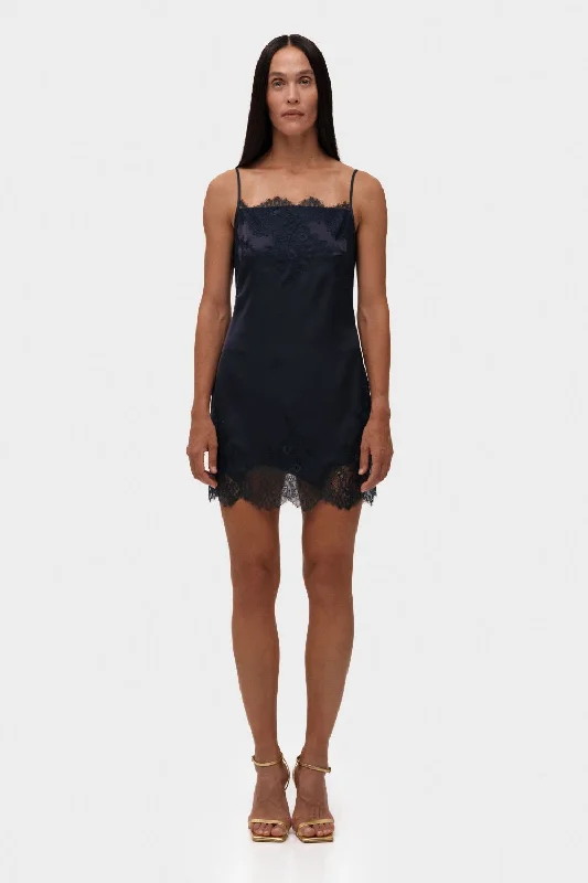 Silk Mini Dress With Lace Comfortable Polka Dot Mini Dress