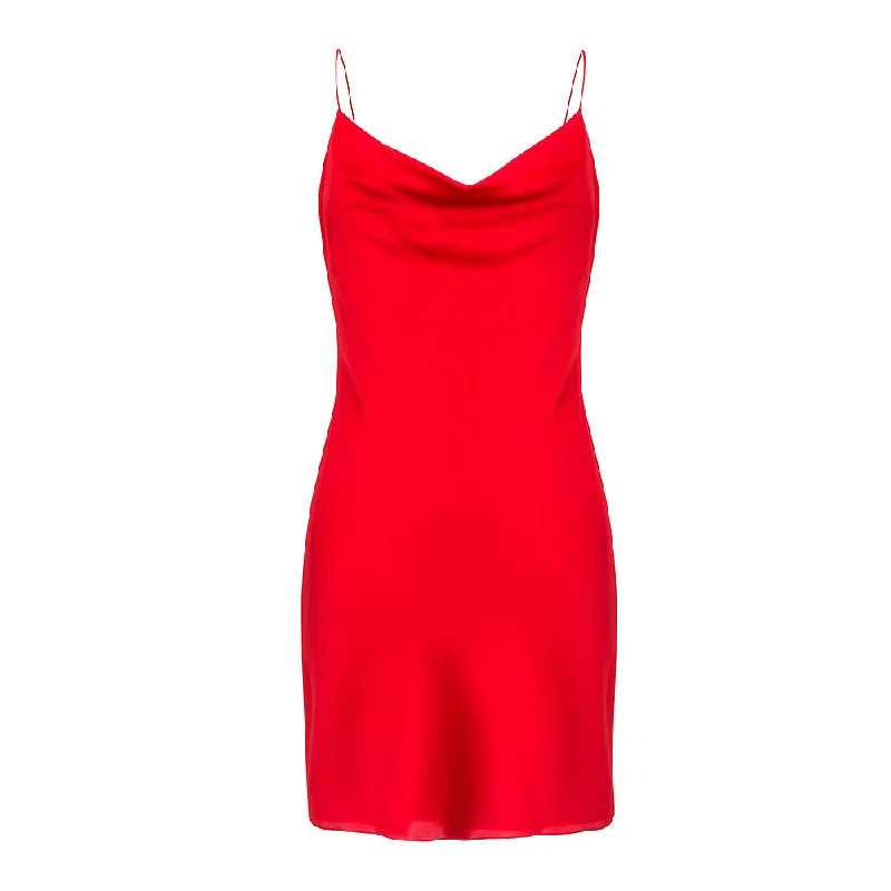 Silk Mini Dress Fashionable Mini Dress with Slits