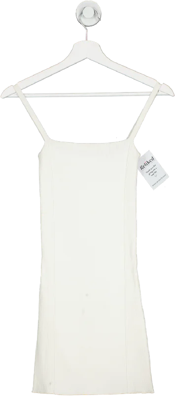 SIR White Ribbed Knit Mini Dress UK 6