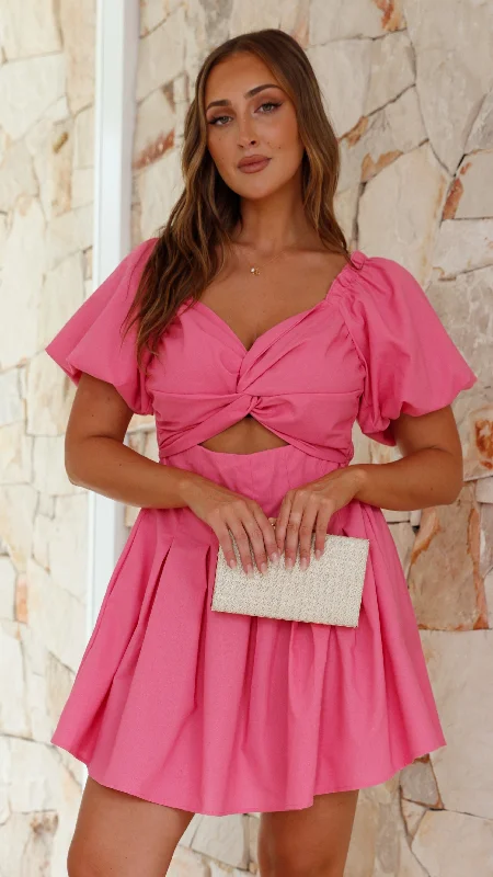 Stelle Mini Dress - Pink Cozy Jersey Mini Dress