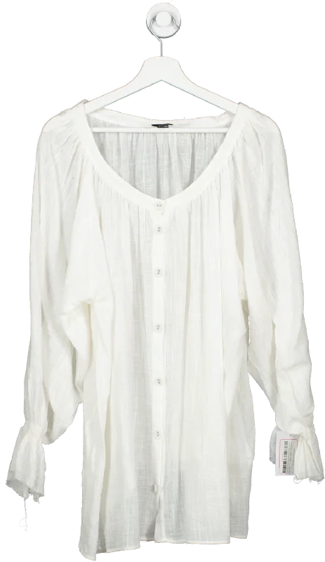 Vanessa Sposi White Cotton Button Front Mini Dress UK XS