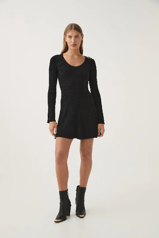 Zeitgeist Knit Mini Dress Elegant Mini Dress with Pleats