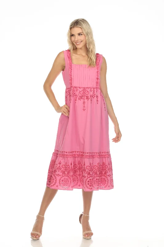 Johnny Was Jade Jesminda Eyelet Embroidered Midi Dress Boho Chic L37923-3