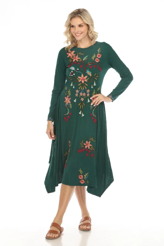 Johnny Was JWLA Amarylla Handkerchief Knit Midi Dress Boho Chic J33424