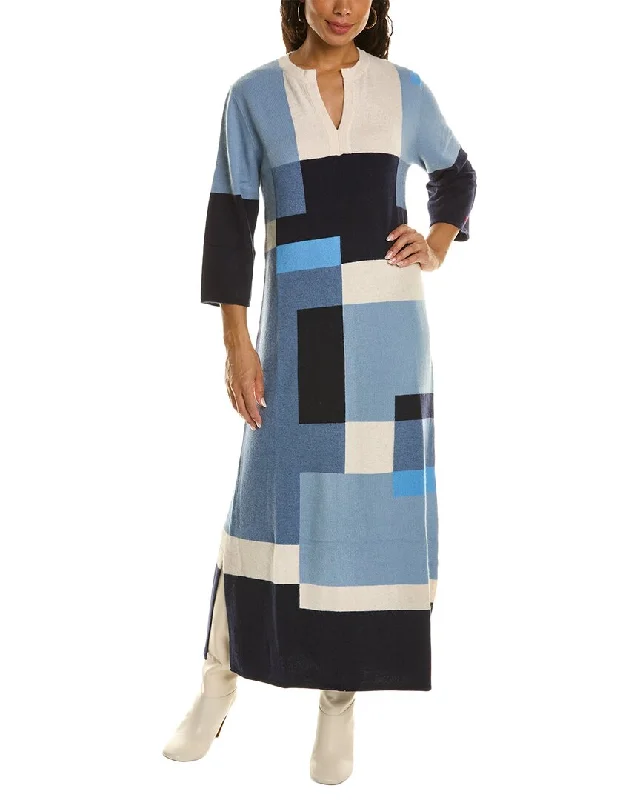 Frances Valentine Colorblocked Wool-Blend Maxi Dress