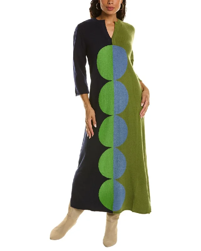 Frances Valentine Cozy Abstract Circles Wool-Blend Maxi Dress