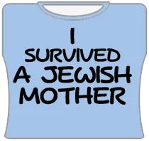 I Survived A Jewish Mother Girls T-Shirt (Lt Blue) Zippered Front Buttoned Front Snap Front
