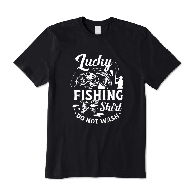 Lucky Fishing Shirt T-Shirt Collared T-Shirt Boat Neck A-Line