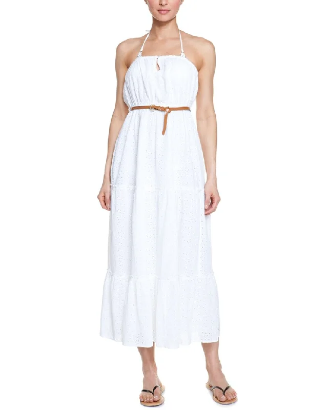 Melissa Odabash Fru White Strapless Eyelet Maxi Dress