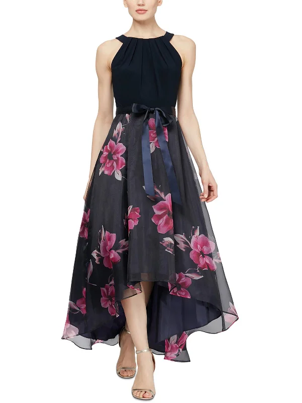 Plus Womens Organza Sleeveless Maxi Dress