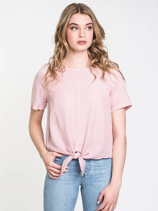 WOMENS ROCHE SHORT SLEEVE TEE - QUARTZ PINK - CLEARANCE Print Jacquard Patchwork