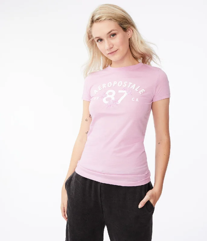 Aeropostale 87 Roses Appliqué Graphic Tee***