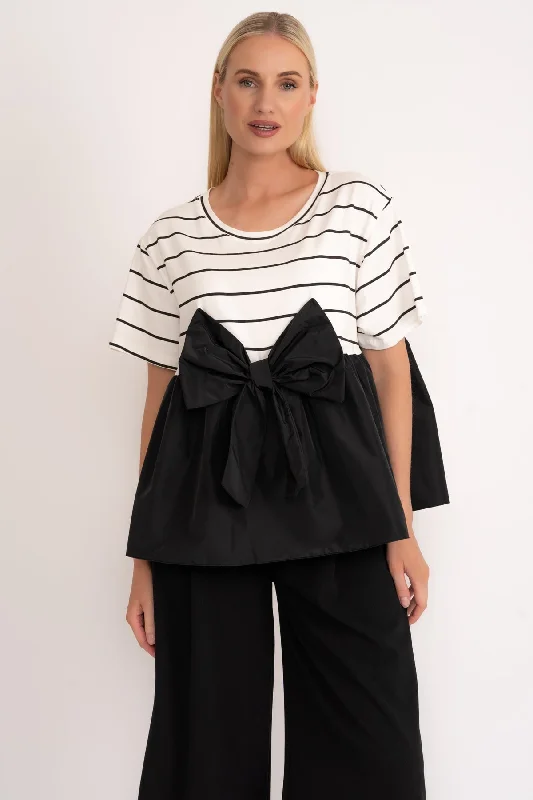 Black Bow Peplum T-Shirt