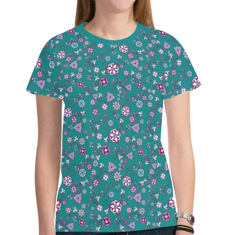 Burgundy Bloom T-shirt for Women