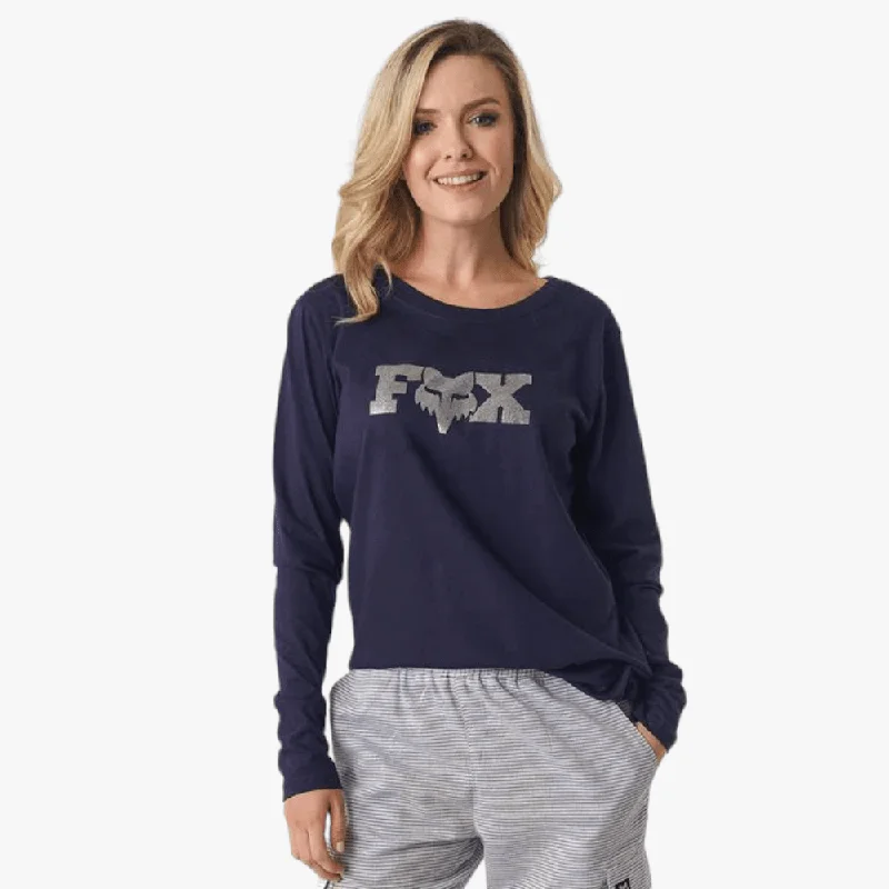 Fox Womens Heritage Dots Long Sleeve Tee Navy