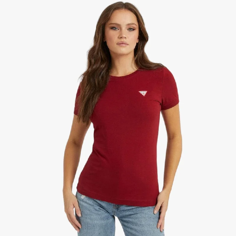 Guess Womens Cn Small Triangle Short Sleeve Tee Red