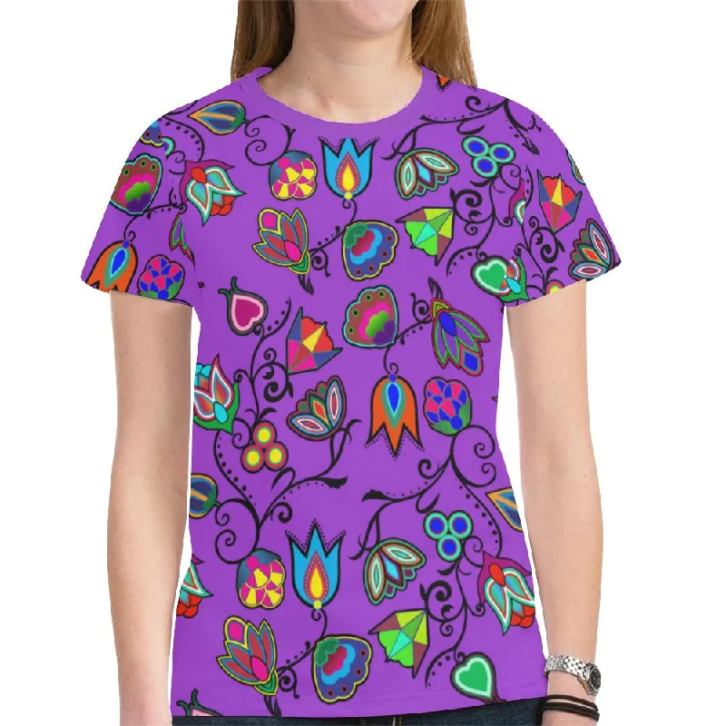 Indigenous Paisley Dark Orchid T-shirt for Women