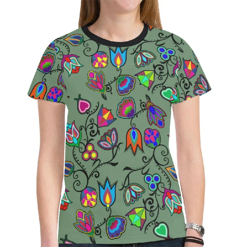 Indigenous Paisley Dark Sea T-shirt for Women