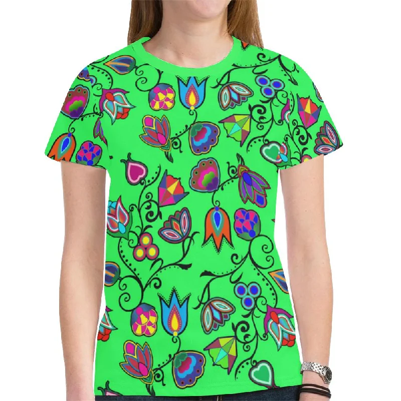 Indigenous Paisley Green T-shirt for Women