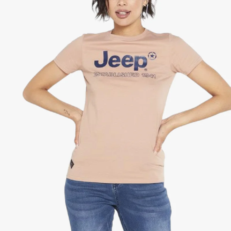 Jeep Ladies Logo Short Sleeve Tee Pink Clay