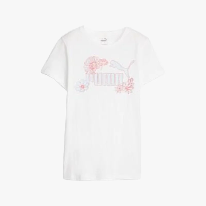 Puma Womens Ess+ Graphic Short Sleeve Tee White