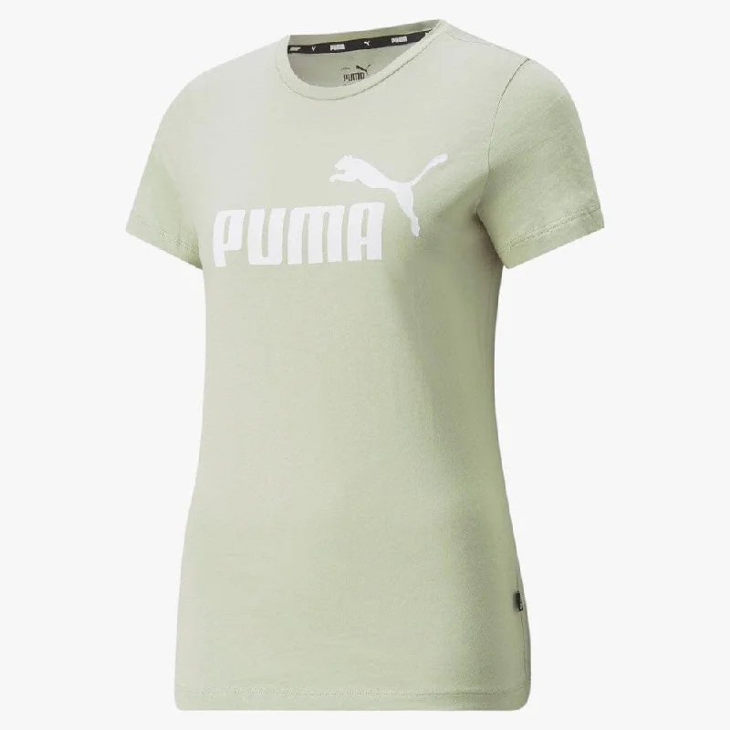 Puma Womens Ess Logo Short Sleeve Tee Spray Green