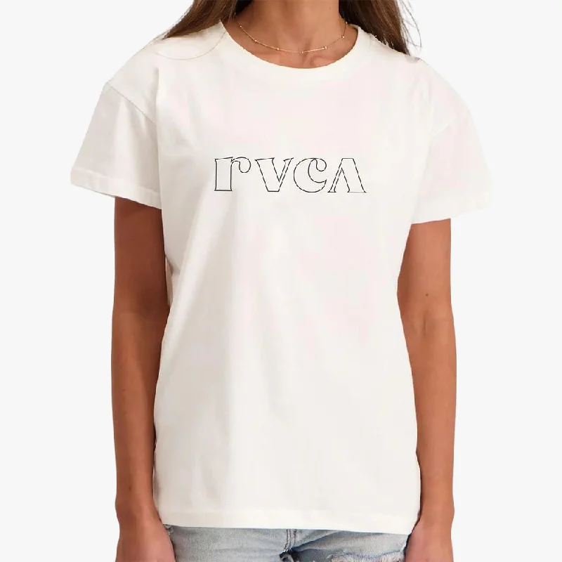 Rvca Womens Curl Keyline Short Sleeve Tee White