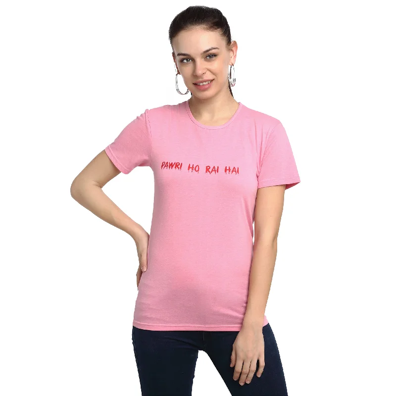 Vimal Jonney Pink Half Sleeve T-shirt For Women's