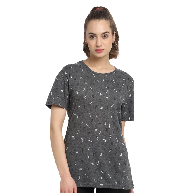 Vimal Jonney Grey Half Sleeve T-shirt For Women's