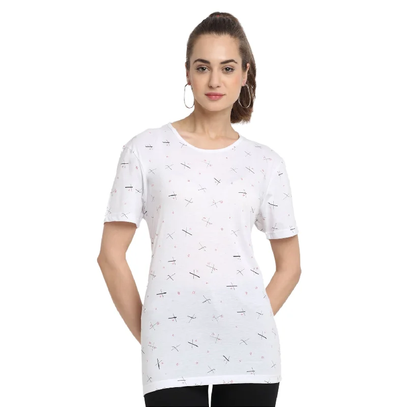 Vimal Jonney White Half Sleeve T-shirt For Women's