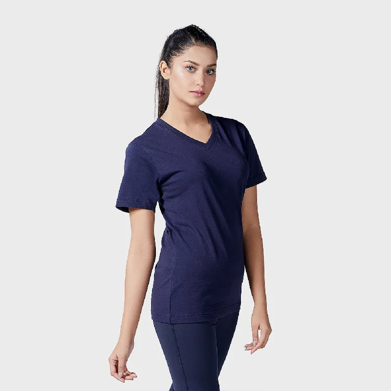 Women's Basic V Half Sleeves T-Shirt