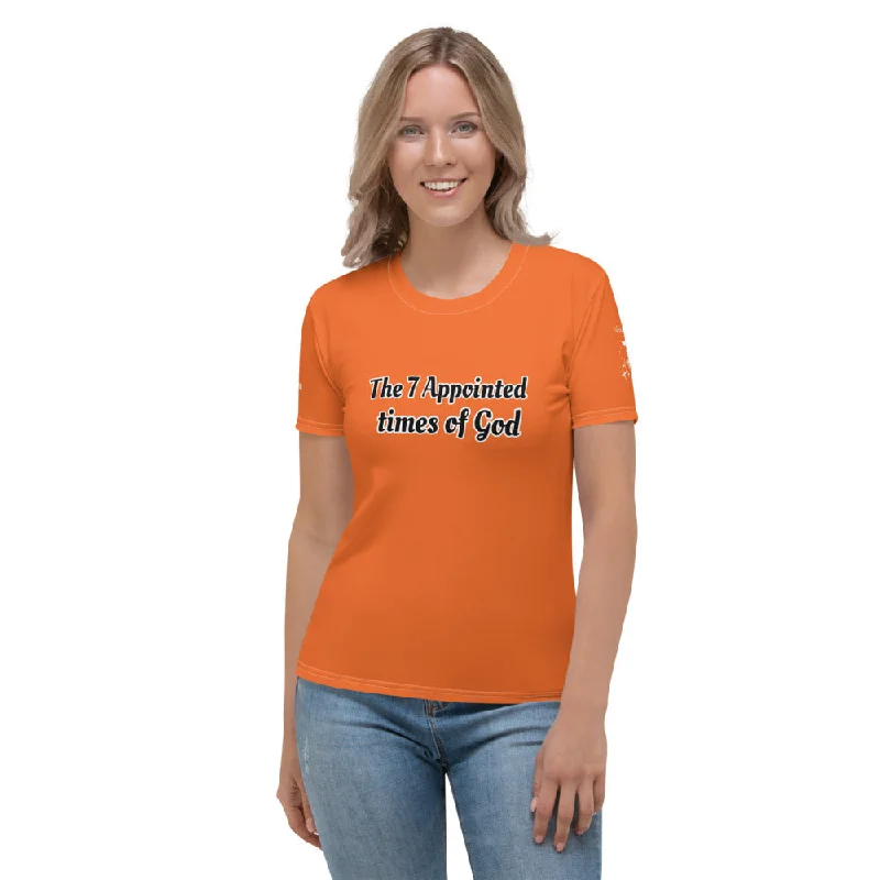 T-Shirt Women's 7 Appointed Times White Orange