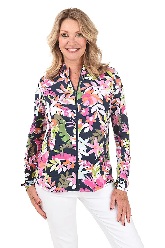 Fiji Flower UPF50+ Jacket Denim Fabric Leather Fabric Suede Fabric