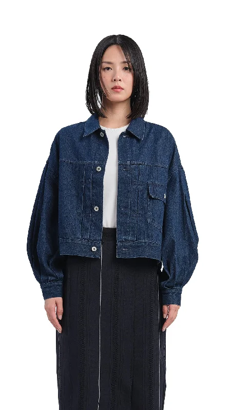 Balloon Sleeves Type1 Denim Jacket Nylon Jacket Polyester Jacket Spandex Jacket