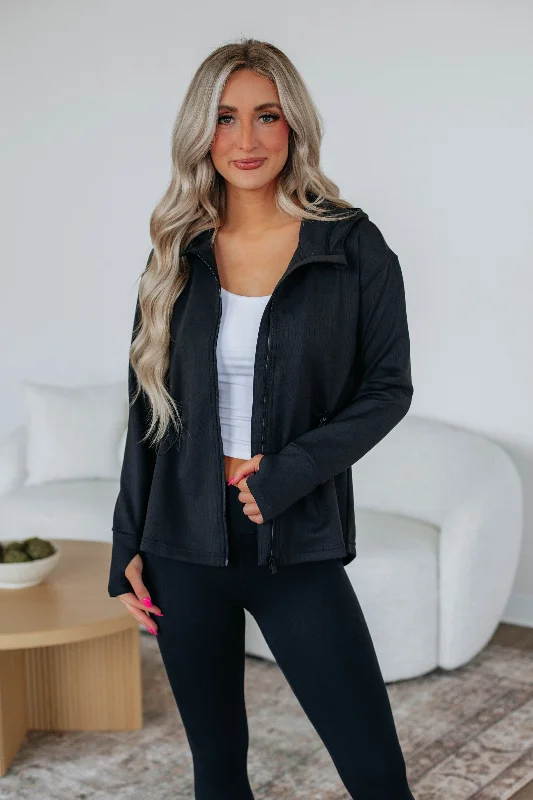 Cute & Casual Jacket - Black Rayon Fabric Velvet Fabric Corduroy Fabric