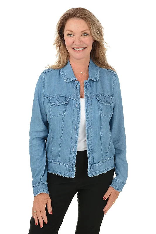 Frayed Denim Jacket Jersey Jacket Tulle Jacket Batik Jacket