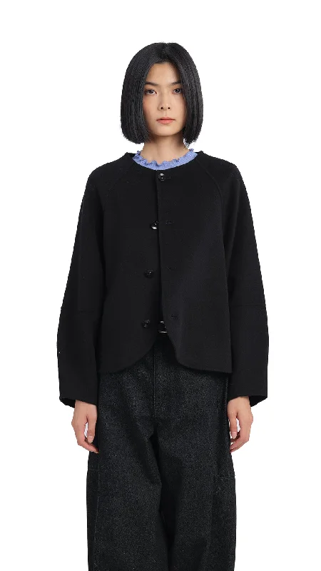 Double-Faced Jacket Front Pockets Side Pockets Patch Pockets