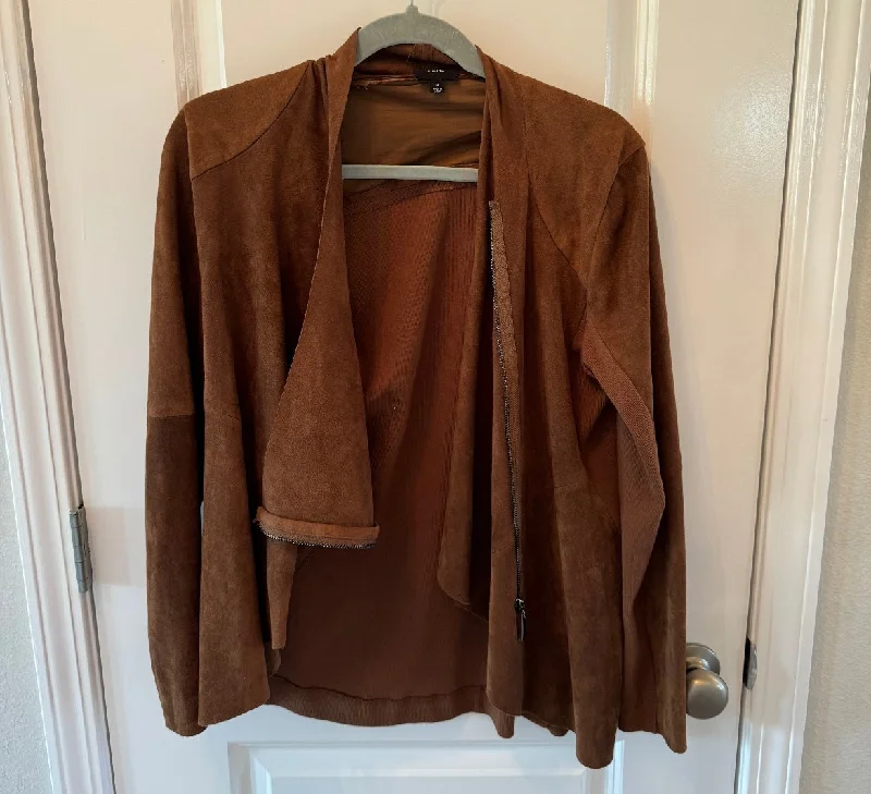 Fate Faux Suede Full Zip Jacket Women’s Size Medium Brown Cotton Jacket Linen Jacket Terry Jacket