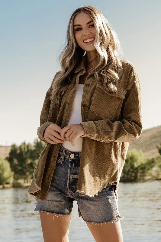 Greeley Corduroy Jacket | Coffee Striped Jacket Polka Dot Jacket Floral Jacket