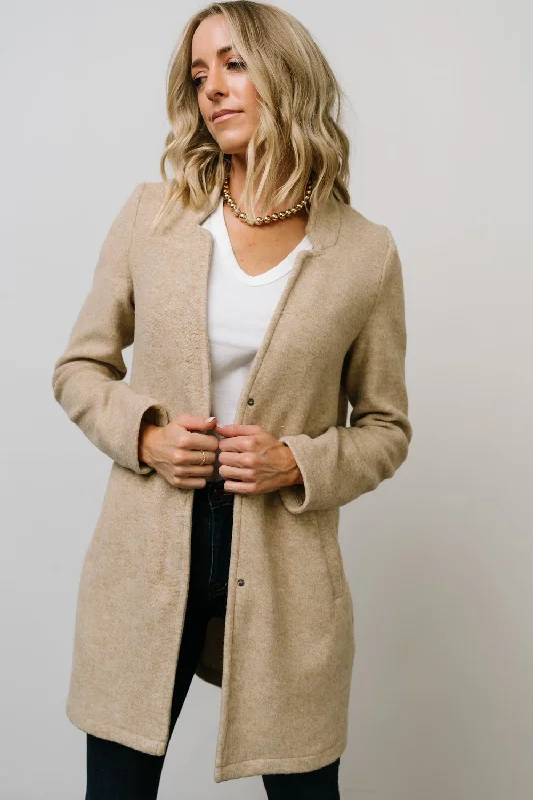 Knoll Notch Jacket | Oatmeal Nylon Fabric Polyester Fabric Spandex Fabric